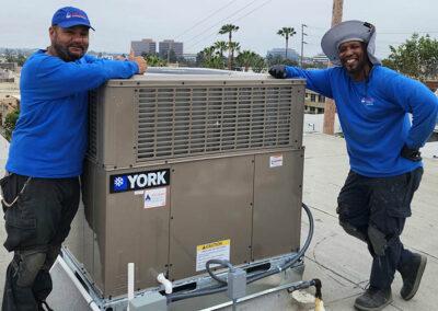 Commercial HVAC unit installation